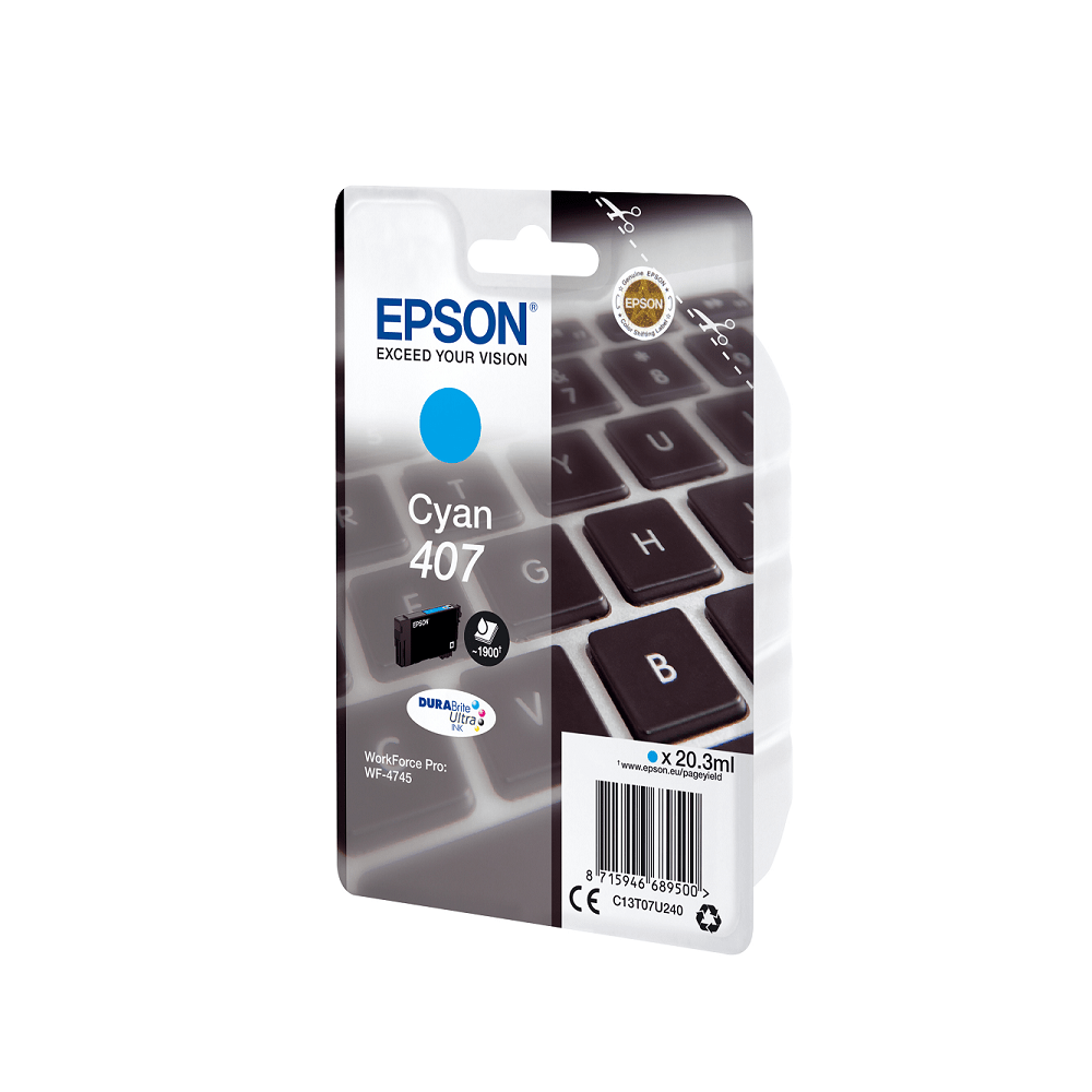 C13T07U240 - Cartucho de tinta EPSON 407 Cyan (1)