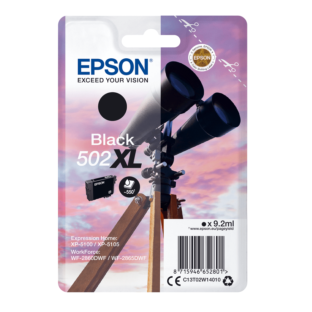 502XL - Cartucho de tinta Negro (Prismáticos) - 550 copias 502XL - Cartucho de tinta Negro (Prismáticos) - 550 copias